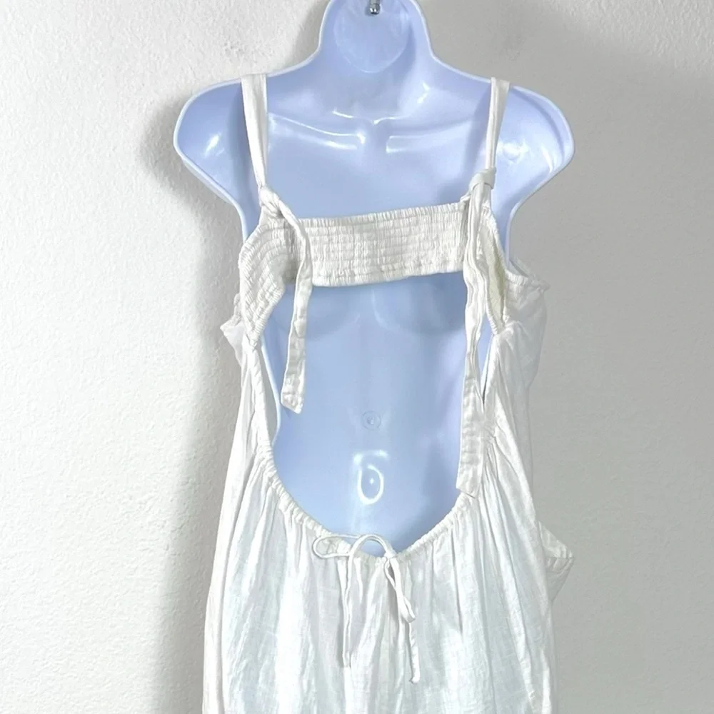 Free People Ethereal Drifting Dreams One Piece Jumpsuit White XL Wide Leg - Picture 8 of 12